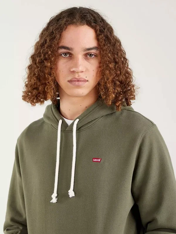 Levi&s French Terry Regular Fit Hoodie with Drawstrings - Green