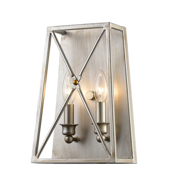 Z-Lite 447-2S-AS Tressle 2-Light Wall Sconce, Antique Silver