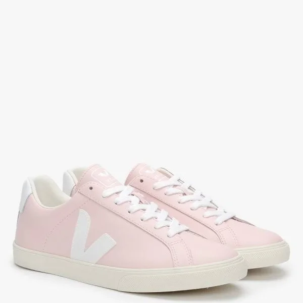 Veja Espar Logo Leather Petale White Trainers Size: 38 - Colour: Pink L