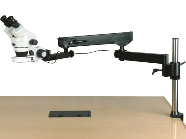 3.5X-90X Binocular Articulating Arm Pillar Clamp 144-LED Zoom Stereo Microscope Amscope
