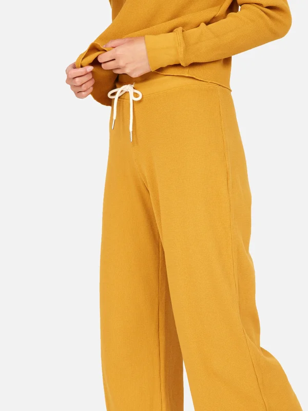 Organic Thermal Wide Leg Pant Turmeric, S