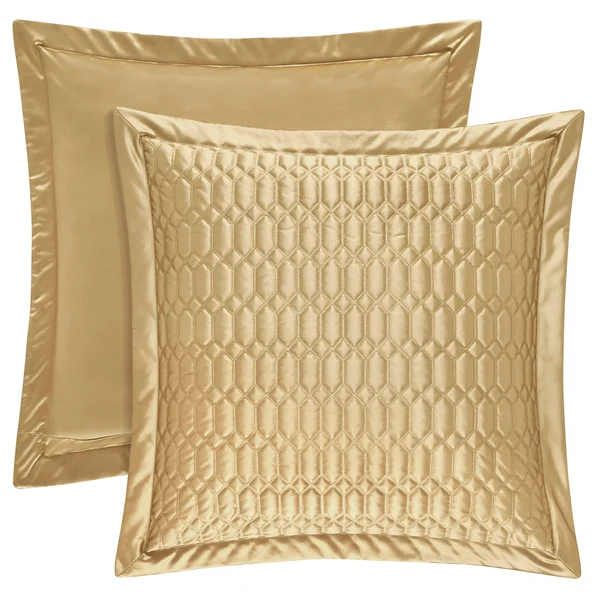 Five Queens Court Saranda Quilted Euro Sham Silver