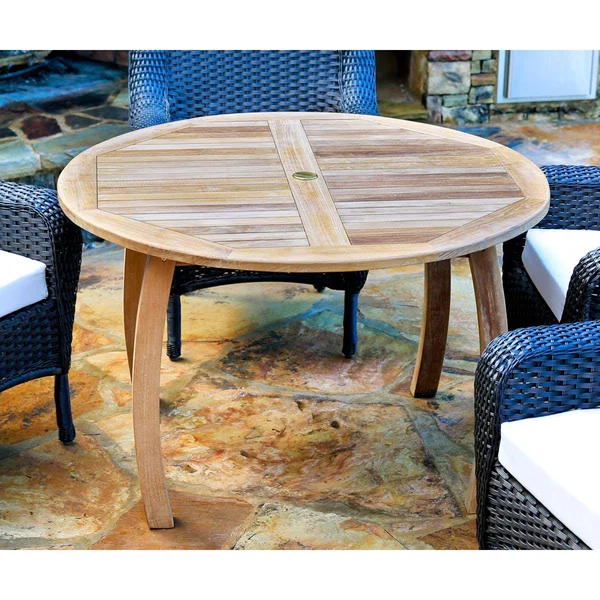 Tortuga Outdoor Teak 48-Inch Dining Table, Brown