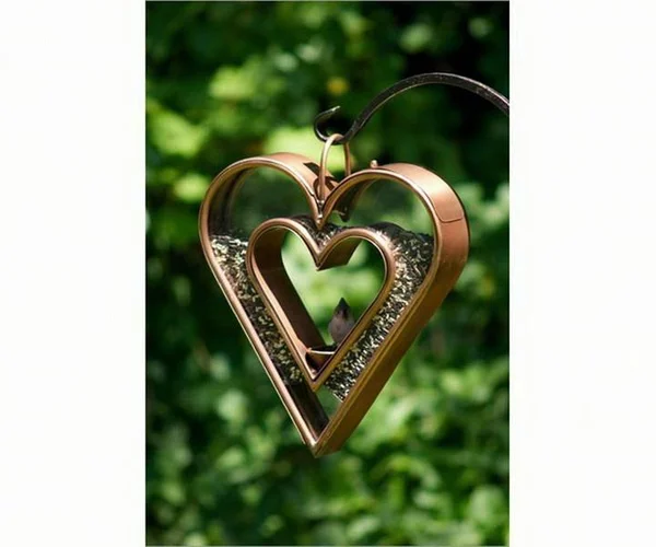 Good Directions Fly-Thru Heart Bird Feeder - Venetian Bronze