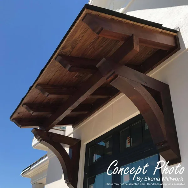 Ekena Millwork BKT04X22X30TRA01RWR Traditional Rough Sawn BRACKET, 4x22 Width x 22x22 Depth x 30x22 Height, Western Red Cedar