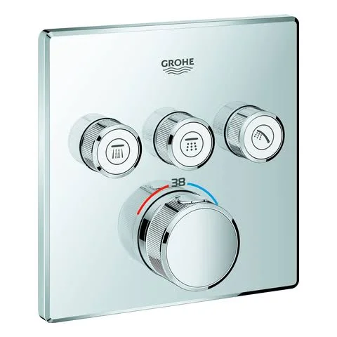 Grohe Grohtherm SmartControl Thermostat with 3 Shut-Off Valves 29126000 Chrome