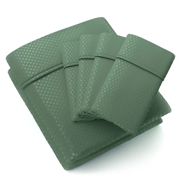 Cosy House Collection Elegant Dots Embossed Bed Sheet Set - Size: King, Green