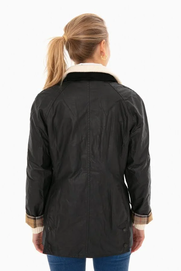 Barbour Navy Beadnell Wax Jacket, Navy, 0 (UK 4)