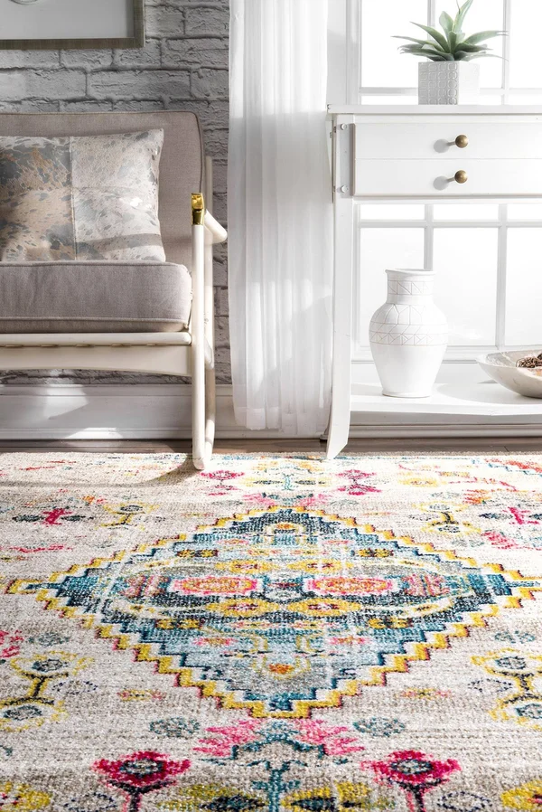 nuLOOM Gabbeh Fading Floral Area Rug, 8& x 10&, Ivory