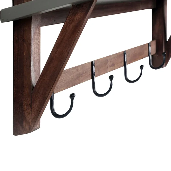 Alaterre Furniture Brookside 40x22 Concrete-Top Wood Entryway Coat Hook