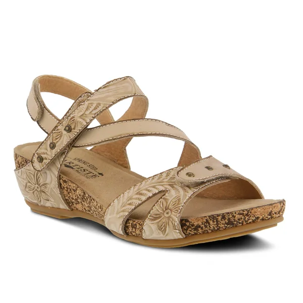 L&Artiste by Spring Step Women's Quilana Strappy Sandal, Size: 42, Light Beige