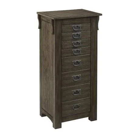 One Allium Way Mara Free Standing Jewelry Armoire, Gray