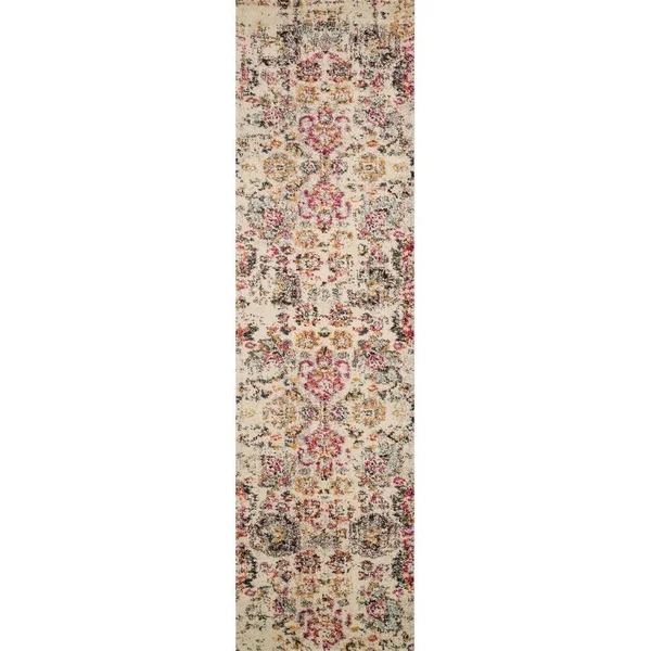 Alexander Home Vintage Paisley Boho Floral Distressed Rug - Ivory/Multi 2&2x22 x 12&