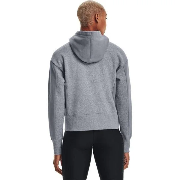 Under Armour Women's Rival Fleece Embroidered Full Zip Hoodie - Medium, Gray