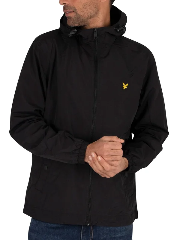 Lyle & Scott Mens&s Hooded Jacket - Jet Black, JK1425V-Z865, Size: M