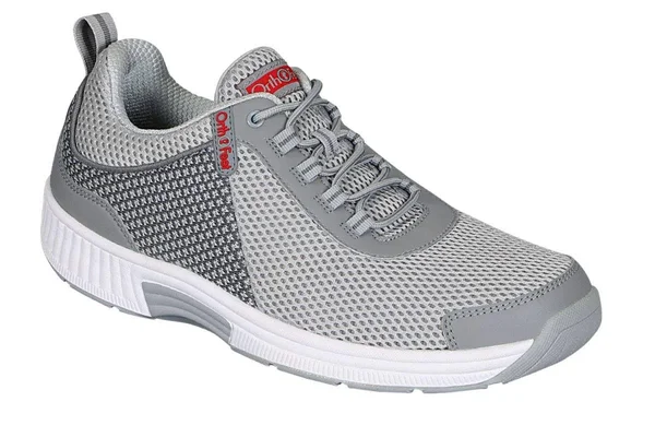 Men's Sneakers Walking Shoes Athletic, Edgewater Gray OrthoFeet, 7, Medium, Gray