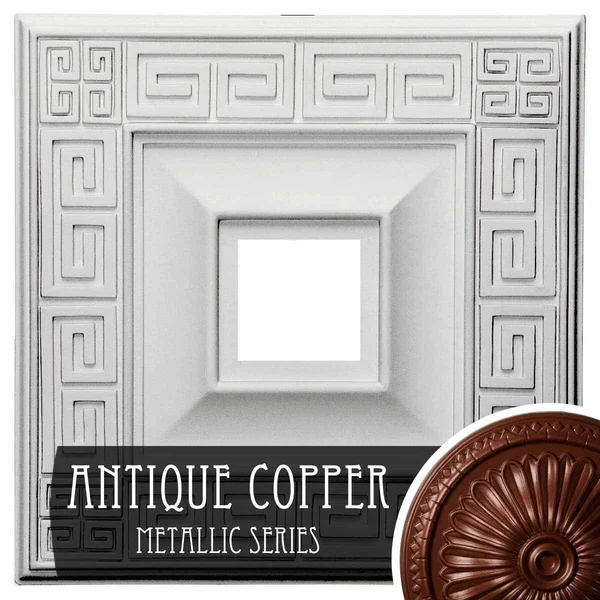 Ekena Millwork CM18ERRUS 18x22W x 18x22H x 3 1/2x22ID x 1 1/8x22P Eris Ceiling Medallion (Fits Canopies Up to 9 7/8x22) - Hand-Pa