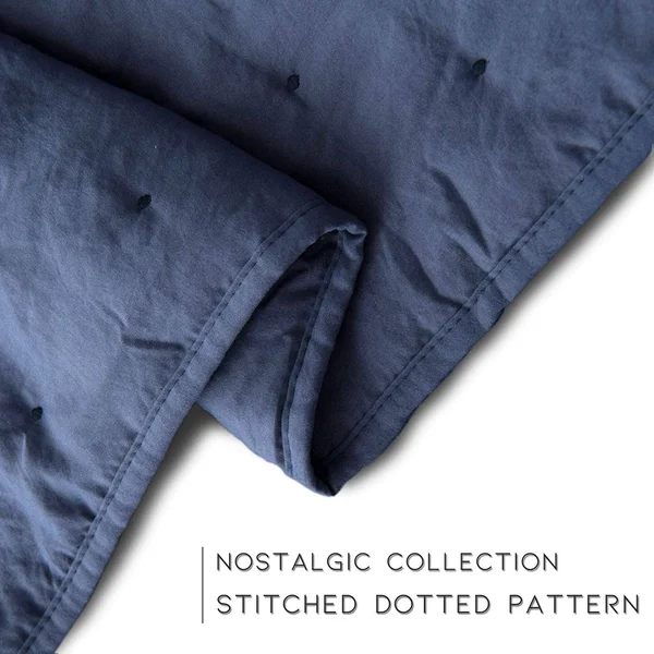 Kasentex Nostalgic Dot Stitch Stone Washed Designer Quilt Set with Pillow Shams Twin - Red