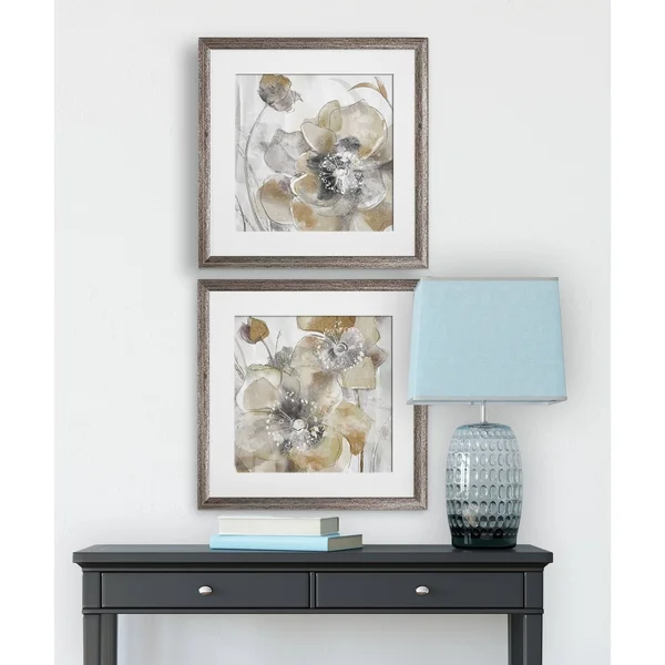 Wexford Home Taupe Spring Poppy -2 Piece Set