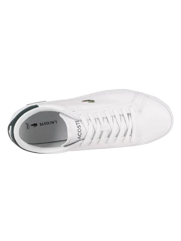 Lacoste Powercourt Trainer - White, Dark Green - Size 8