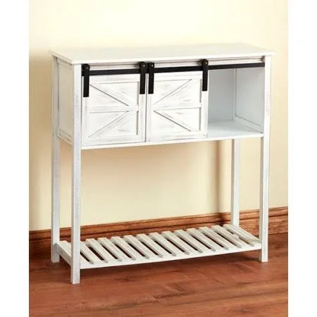 Barn Door-Style Table Collection-Console Table-Whitewashed - Men's, Size: 4