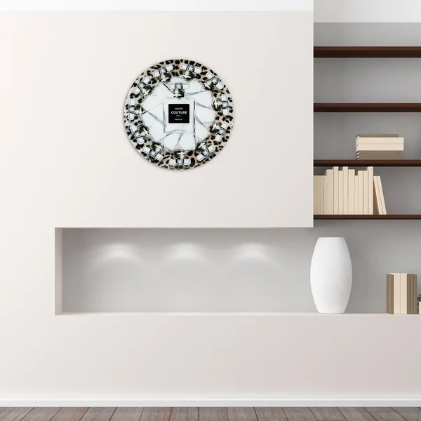 Empire Art Direct Haute Couture Frameless Free Floating Tempered Glass Round Graphic Wall Art - 20 inch x 20 inch, Ready to Hang