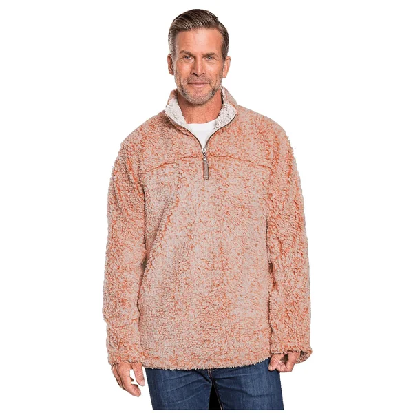 True Grit Men's Frosty Tip Pile 1/4 Zip Pullover - Spice, S