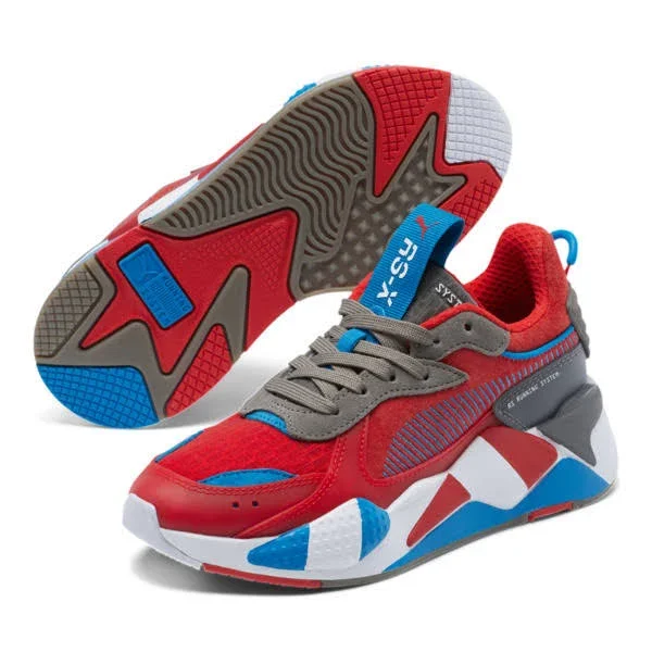 Puma Boys RS-X Shoes High Risk Red/Steel/Blue Size 06.0