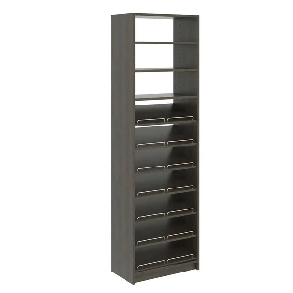 SimplyNeu 14 in. W D x 25.375 in. W x 84 in. H Bistro Shoe Storage Tower Wood Closet System