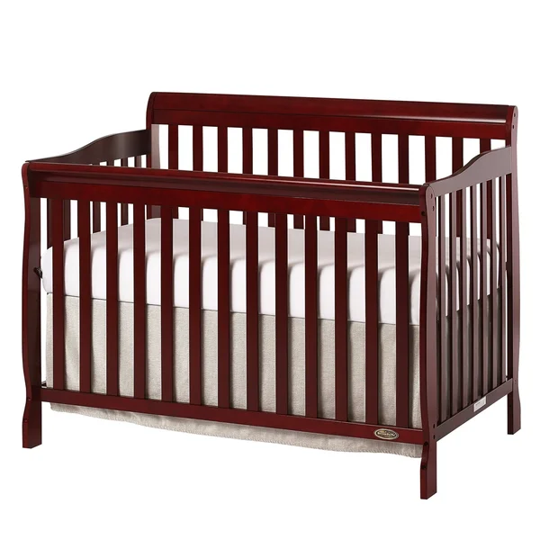 Dream on Me Ashton 5 in 1 Convertible Crib, Cherry