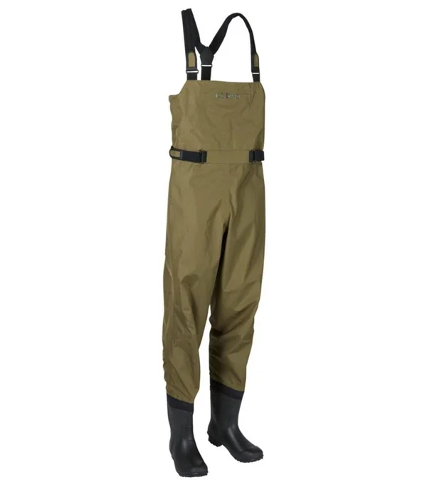 Men's Angler Super Seam Tek Boot-Foot Waders Green S 6, L.L.Bean