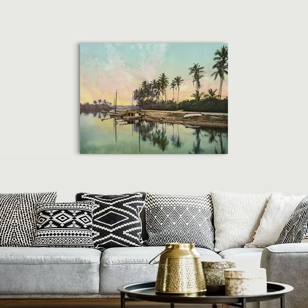 Vintage Photograph of Miami River - Florida, Canvas Wall Art, 48x36, Great Big Canvas