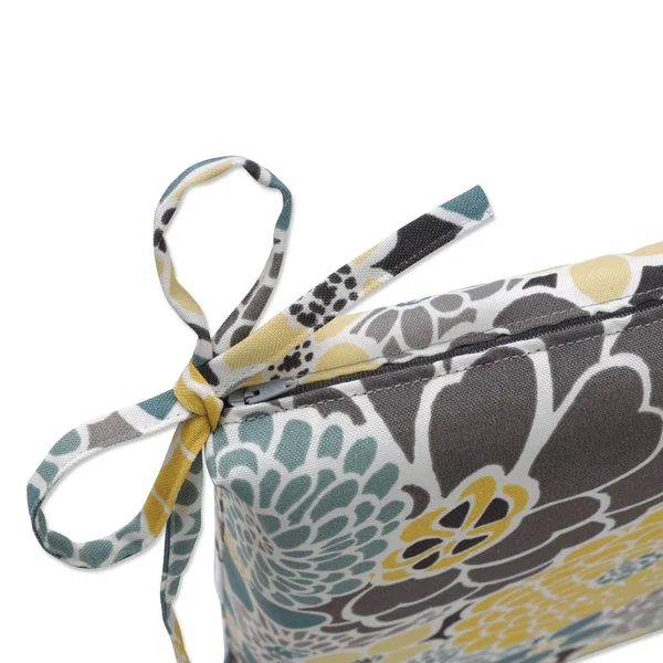 Pillow Perfect Outdoor Full Bloom Squared Corners Seat CUSHION - Set of 2