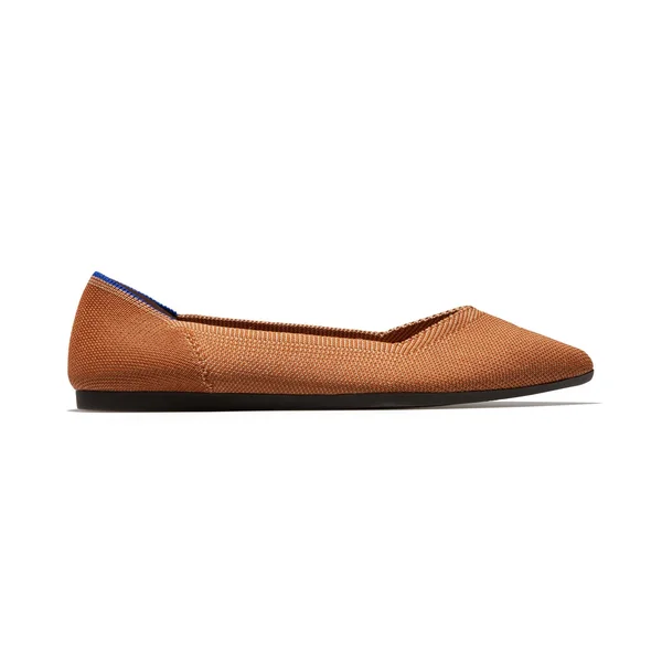Rothy&s Brown Pointed-Toe Flats - FAWN, Size 13