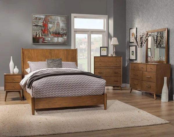 Alpine Furniture Flynn Acorn Queen Panel Bed