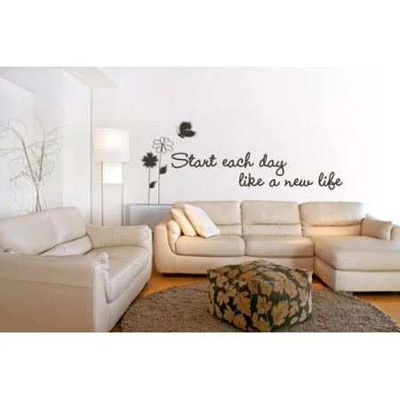 Start Each Day Like A New Life Wall Decal - Wall Sticker, Vinyl Wall Art, Home Decor, Wall Mural, Quotes and Sayings - W5069 - W