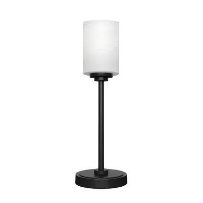 Aneka 17.5x22 Buffet Lamp Latitude Run Shade Color: White, Base Color: Matte Black