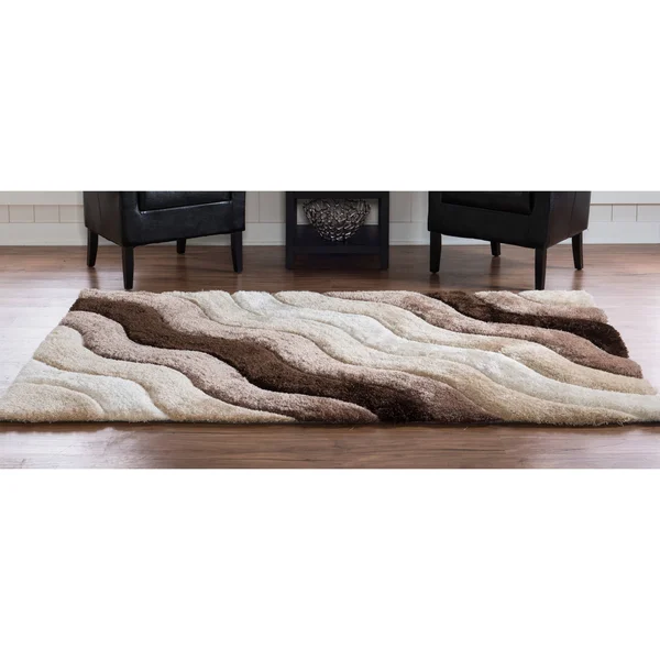 Linon Links Wave Shag Rug - Brown, 8x10 ft