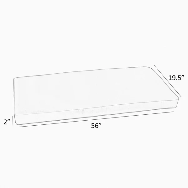 Humble and Haute Sunbrella Cilantro Green Indoor/ Outdoor Bench Cushion 55x22 to 60x22 57 in W x 16 in D