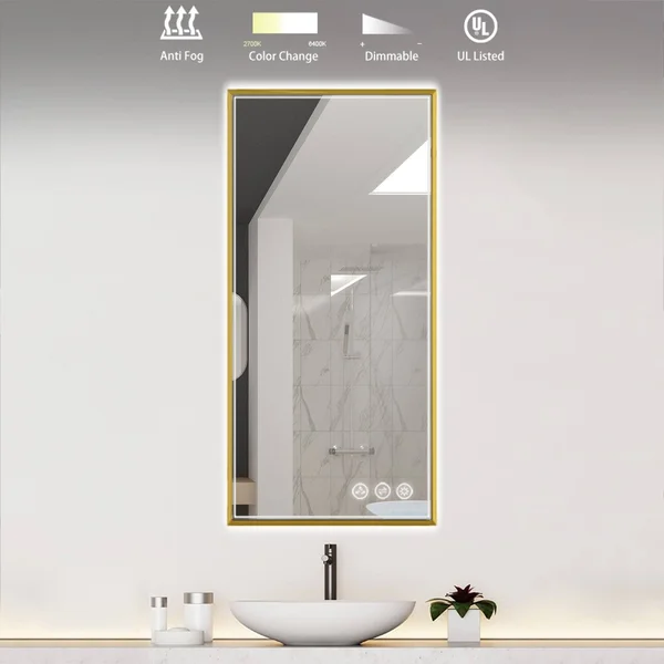 Blossom Stellar 24x22 LED Mirror in Brush Gold