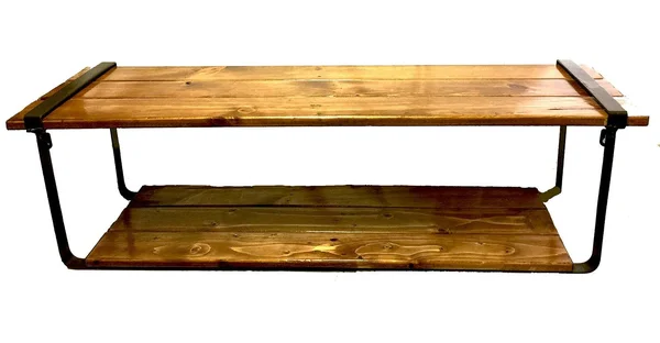 Recycled Wood and Metal Shelves (Set of 2)