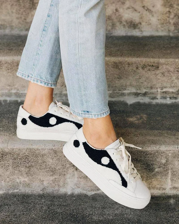 Yin Yang Platform Sneaker Coral, White, 9.5