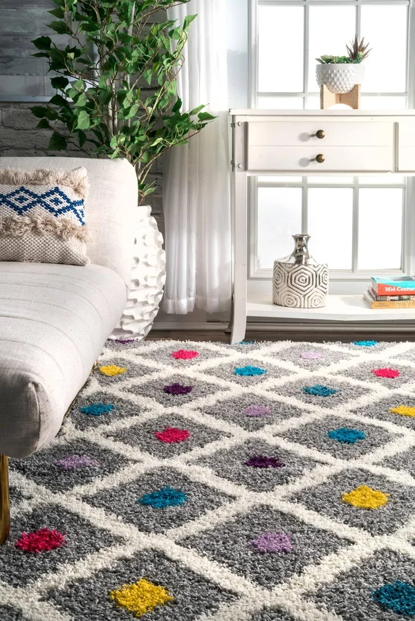 nuLOOM Sharee Trellis Shaggy Multi 7& 10x22 x 10& Area Rug