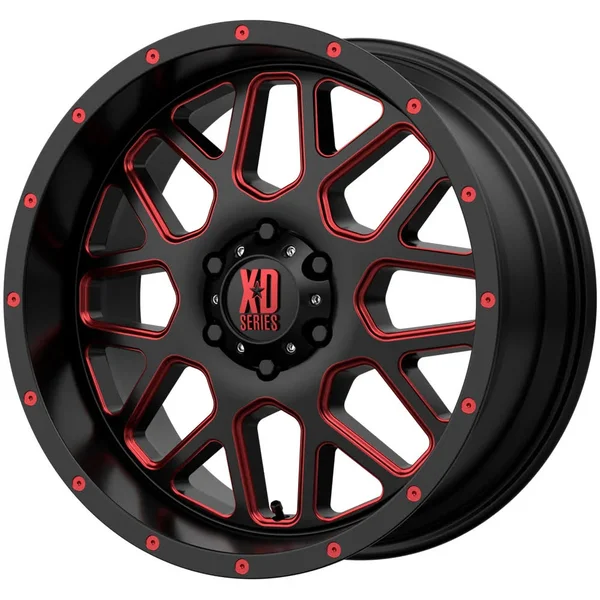 XD Series Grenade XD820 Satin Black Milled with Red Clear Coat 20x9 6x139.7 0