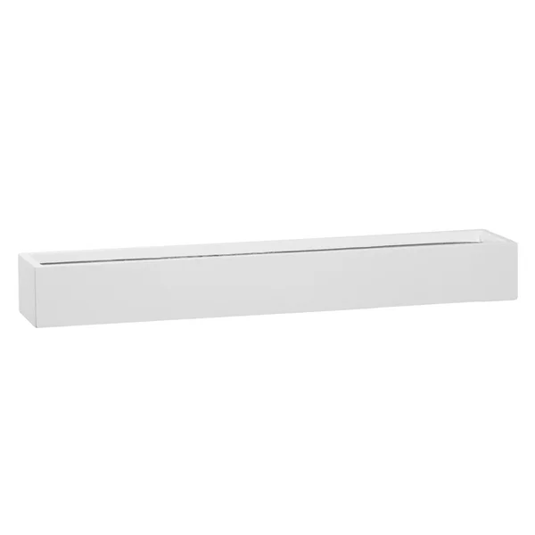 P POTTERYPOTS Balcony Slim Low Extra-Large 31.5 in. W Glossy White Fiberstone Indoor Outdoor Modern Rectangle Planter