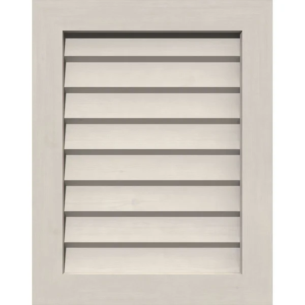 Ekena Millwork GVWVE20X1602SDPPI 20x22W x 16x22H Vertical Gable Vent (25x22W x 21x22H Frame Size): Primed - Non-Functional, Smoot