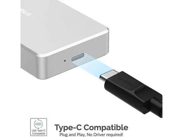Sabrent USB Type-C Aluminum Enclosure for M.2 NVMe SSD in Silver (EC-NVME-SVR)