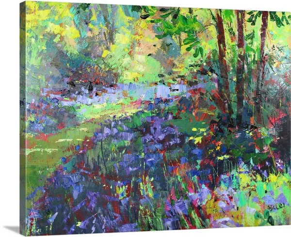 Path Through The Bluebells, Canvas Wall Art, 20x16, Great Big Canvas