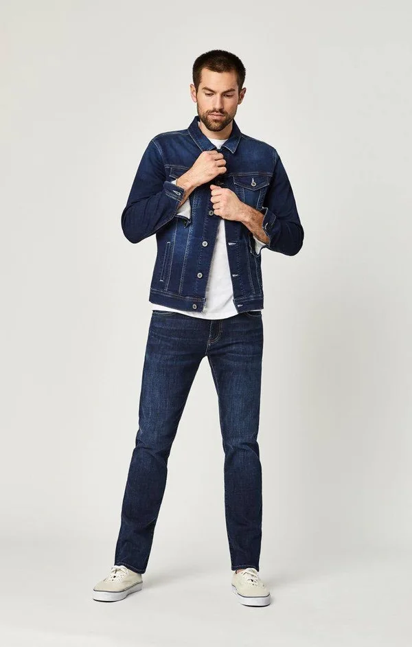 Mavi Men's Zach Straight Leg in Deep Portland, Men's Jeans