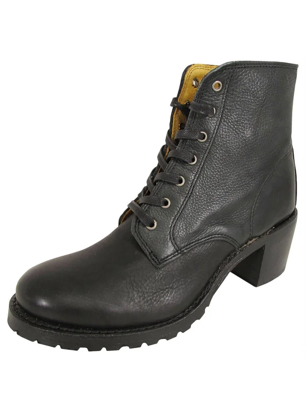 $378 Frye Womens Sabrina 6g Lace Up Bootie Shoes, Black, Us 11